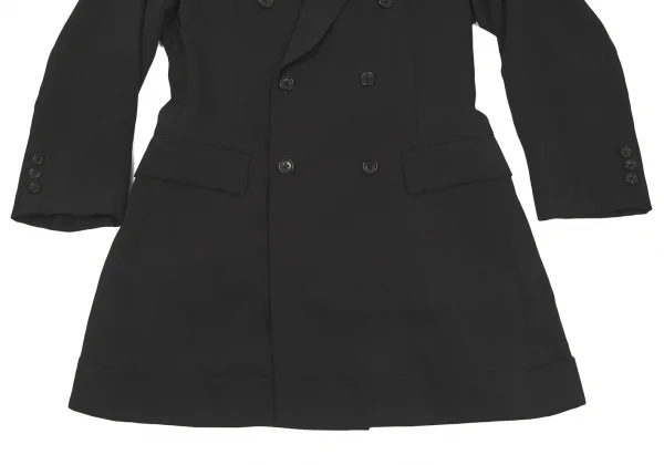 コムデギャルソンCOMME des GARCONS エステルピークドラペルダブルチェスターコート 黒S K-79624_006