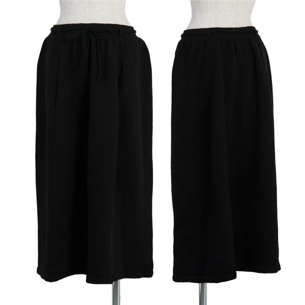 ワイズY's ウールドローコードベルトニットスカート 黒2 K-79634_001