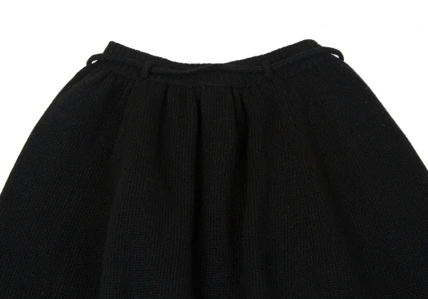 ワイズY's ウールドローコードベルトニットスカート 黒2 K-79634_010