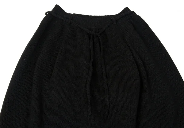 ワイズY's ウールドローコードベルトニットスカート 黒2 K-79634_003