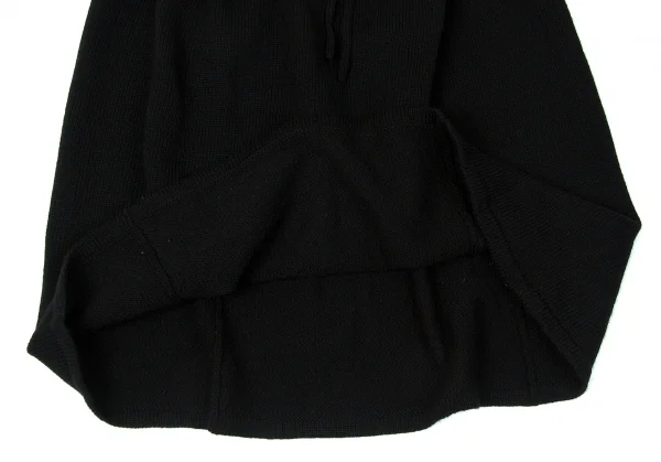 ワイズY's ウールドローコードベルトニットスカート 黒2 K-79634_008