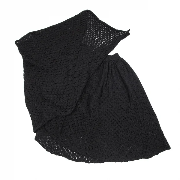 ワイズY's ローゲージニットハーフボレロデザインスカート 黒3 K-79652_003