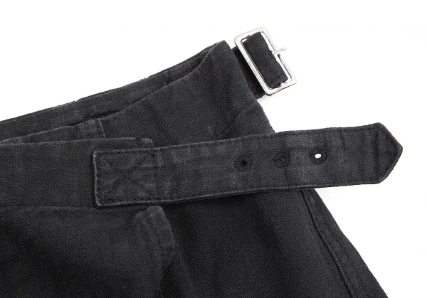 トリココムデギャルソンtricot COMME des GARCONS コットン製品染めストライプハーフラップゴアードスカート 黒S K-79776_004