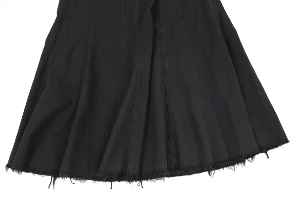 トリココムデギャルソンtricot COMME des GARCONS コットン製品染めストライプハーフラップゴアードスカート 黒S K-79776_005