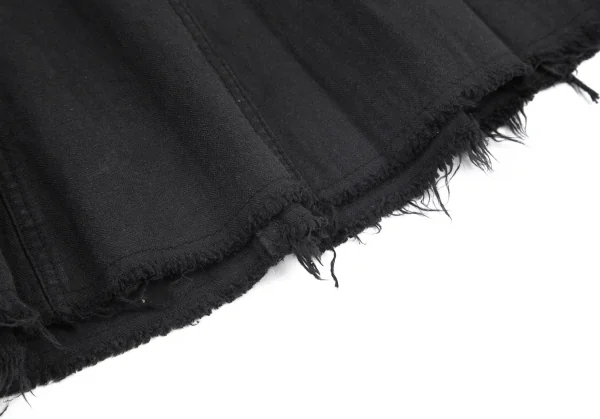 トリココムデギャルソンtricot COMME des GARCONS コットン製品染めストライプハーフラップゴアードスカート 黒S K-79776_006