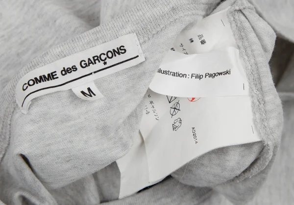コムデギャルソンCOMME des GARCONSフィリップ パゴウスキーイラストグリッタープリントTシャツ 杢グレーM K-79780_016