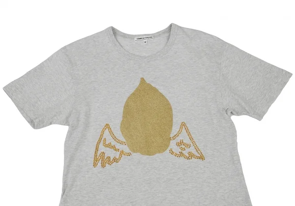 コムデギャルソンCOMME des GARCONSフィリップ パゴウスキーイラストグリッタープリントTシャツ 杢グレーM K-79780_002