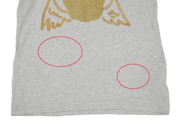 コムデギャルソンCOMME des GARCONSフィリップ パゴウスキーイラストグリッタープリントTシャツ 杢グレーM K-79780_008