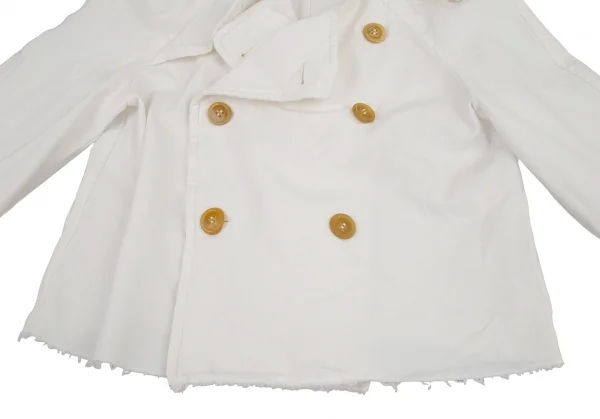 コムデギャルソンCOMME des GARCONS エステルカットオフデザインショートトレンチコート 白M位 K-79812_010