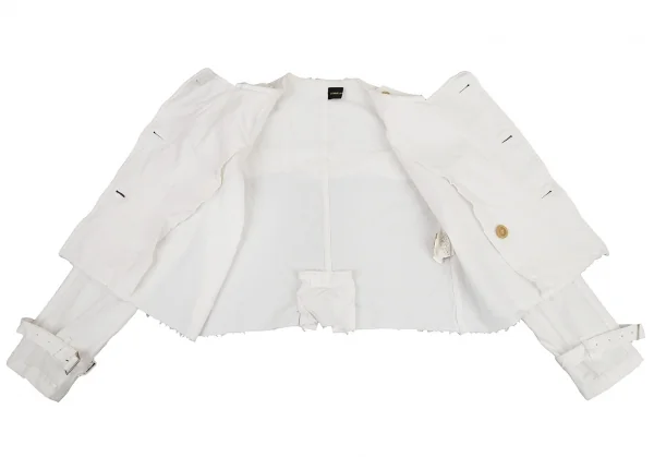 コムデギャルソンCOMME des GARCONS エステルカットオフデザインショートトレンチコート 白M位 K-79812_013