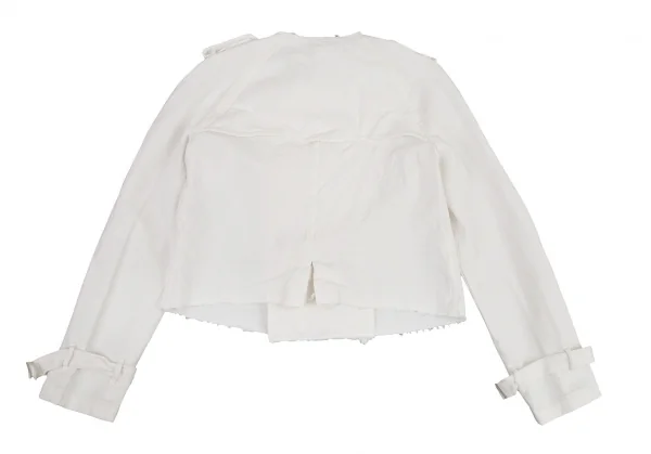 コムデギャルソンCOMME des GARCONS エステルカットオフデザインショートトレンチコート 白M位 K-79812_014