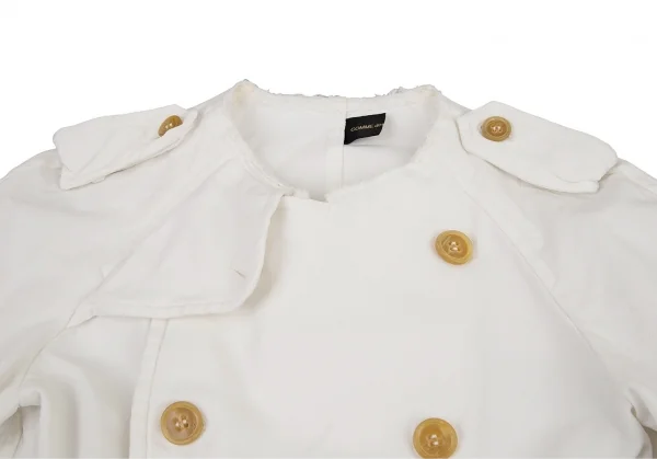 コムデギャルソンCOMME des GARCONS エステルカットオフデザインショートトレンチコート 白M位 K-79812_004