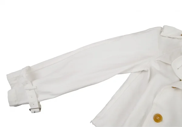 コムデギャルソンCOMME des GARCONS エステルカットオフデザインショートトレンチコート 白M位 K-79812_008