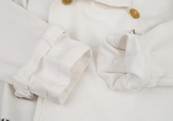 コムデギャルソンCOMME des GARCONS エステルカットオフデザインショートトレンチコート 白M位 K-79812_009