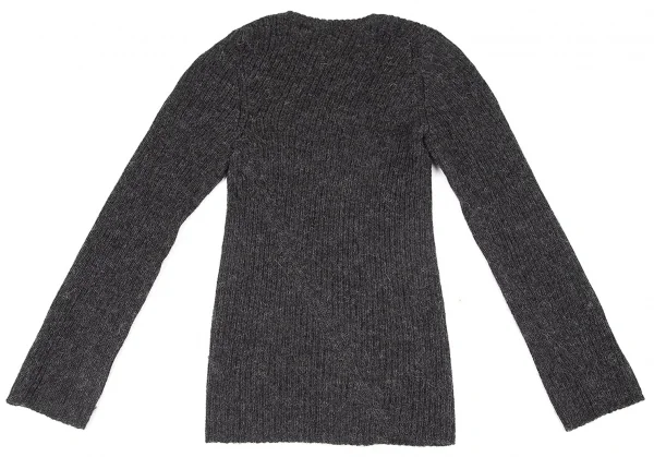 コムデギャルソンCOMME des GARCONS ウール斜行切替リブニット グレーM位 K-79826_010