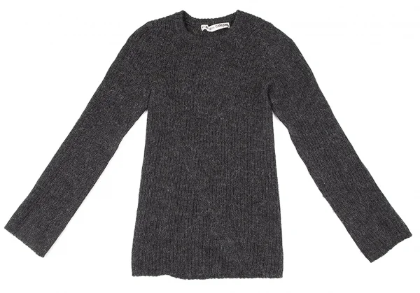 コムデギャルソンCOMME des GARCONS ウール斜行切替リブニット グレーM位 K-79826_002