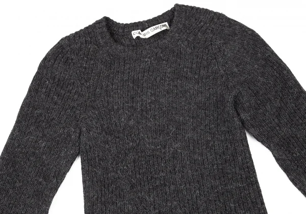 コムデギャルソンCOMME des GARCONS ウール斜行切替リブニット グレーM位 K-79826_003
