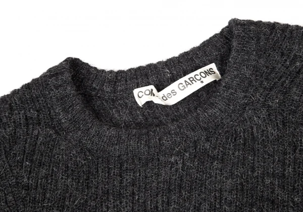 コムデギャルソンCOMME des GARCONS ウール斜行切替リブニット グレーM位 K-79826_004