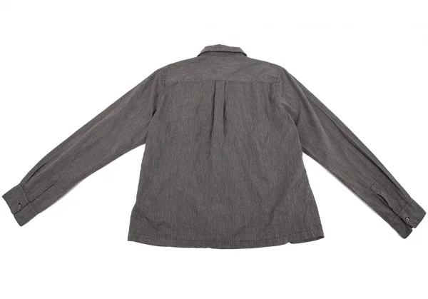 コムデギャルソンCOMME des GARCONSエステルコットン製品染めタックフリル装飾シャツ グレーM K-79844_013