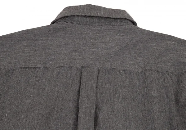 コムデギャルソンCOMME des GARCONSエステルコットン製品染めタックフリル装飾シャツ グレーM K-79844_014