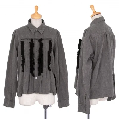 コムデギャルソンCOMME des GARCONSエステルコットン製品染めタックフリル装飾シャツ