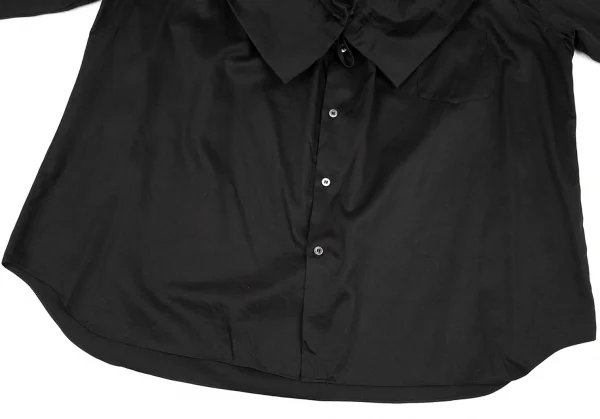 コムデギャルソンCOMME des GARCONS コットンワイドギャザーネックビッグシルエットシャツ 黒S K-79851_010