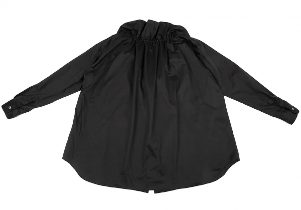コムデギャルソンCOMME des GARCONS コットンワイドギャザーネックビッグシルエットシャツ 黒S K-79851_012