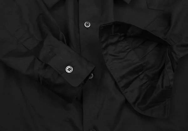コムデギャルソンCOMME des GARCONS コットンワイドギャザーネックビッグシルエットシャツ 黒S K-79851_009