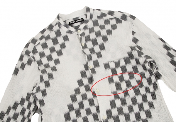 ISSEY MIYAKE MEN 12SS 格子模様染め加工Tシャツ WHT/4