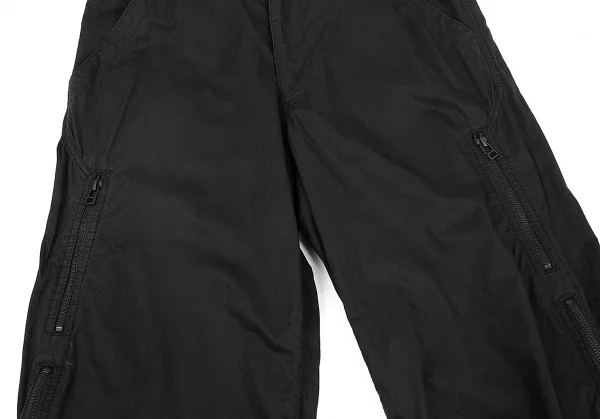 イッセイミヤケ メンISSEY MIYAKE MEN コットンジップパンツ 黒3 (K-79893)