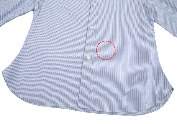 ワイズY's ストライプペプラムカフスラウンドカラーシャツ 青白グレー4 K-79945_010