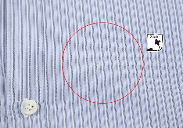 ワイズY's ストライプペプラムカフスラウンドカラーシャツ 青白グレー4 K-79945_011