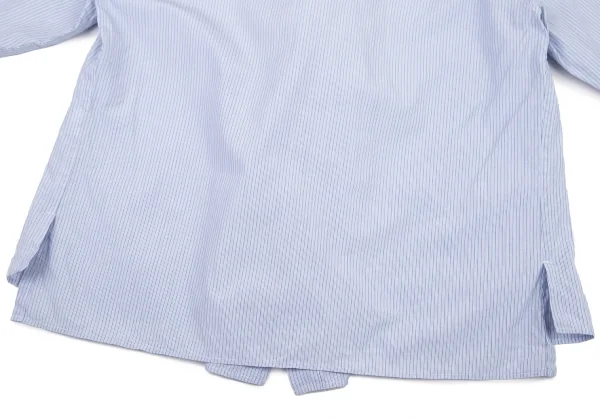 ワイズY's ストライプ前立ドレープデザインシャツ 青白4 K-79946_015