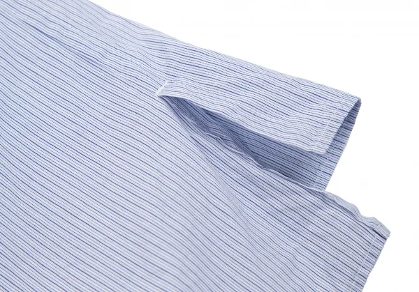 ワイズY's ストライプ前立ドレープデザインシャツ 青白4 K-79946_016