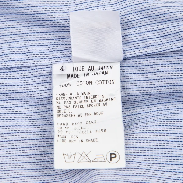 ワイズY's ストライプ前立ドレープデザインシャツ 青白4 K-79946_019