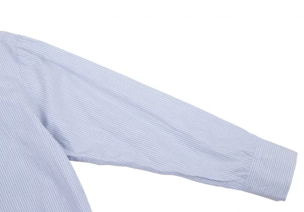 ワイズY's ストライプ前立ドレープデザインシャツ 青白4 K-79946_007