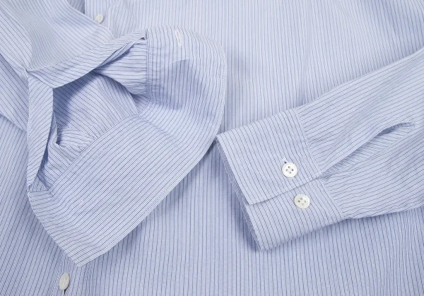 ワイズY's ストライプ前立ドレープデザインシャツ 青白4 K-79946_008