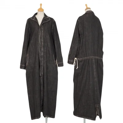 ワイズY's スポテッドホースデニムジップアッププルオーバーマキシワンピース