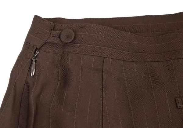 ジャンポールゴルチエ ファムJean Paul GAULTIER FEMME バックギャザーストライプロングスカート モカ40 K-79975_010