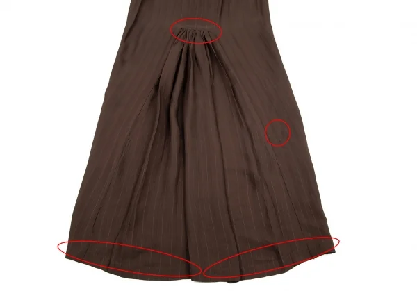 ジャンポールゴルチエ ファムJean Paul GAULTIER FEMME バックギャザーストライプロングスカート モカ40 K-79975_012