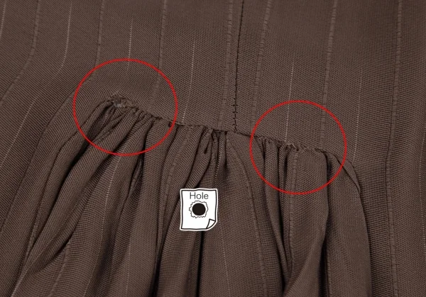 ジャンポールゴルチエ ファムJean Paul GAULTIER FEMME バックギャザーストライプロングスカート モカ40 K-79975_013