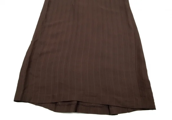 ジャンポールゴルチエ ファムJean Paul GAULTIER FEMME バックギャザーストライプロングスカート モカ40 K-79975_006