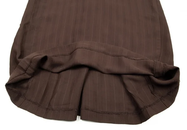 ジャンポールゴルチエ ファムJean Paul GAULTIER FEMME バックギャザーストライプロングスカート モカ40 K-79975_007