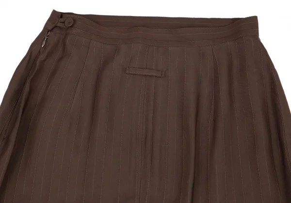 ジャンポールゴルチエ ファムJean Paul GAULTIER FEMME バックギャザーストライプロングスカート モカ40 K-79975_009