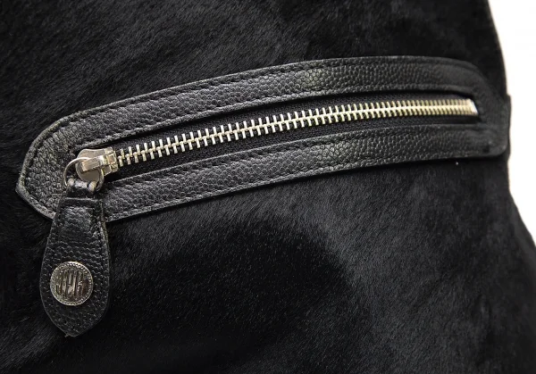 ジャンポールゴルチエJean Paul GAULTIER ハラコ切替キャビアレザーミニリュックサック 黒 K-79982_002