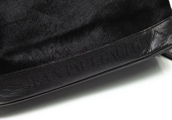 ジャンポールゴルチエJean Paul GAULTIER ハラコ切替キャビアレザーミニリュックサック 黒 K-79982_005