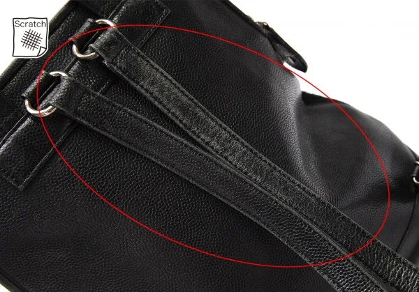 ジャンポールゴルチエJean Paul GAULTIER ハラコ切替キャビアレザーミニリュックサック 黒 K-79982_009