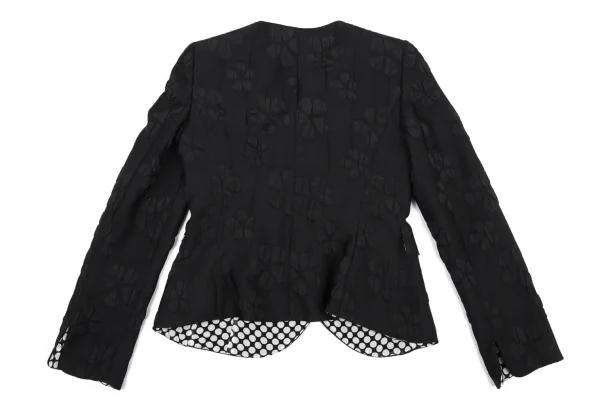 エンポリオ アルマーニEMPORIO ARMANI 花柄ドットデザインジャケット 黒40 K-80008_012