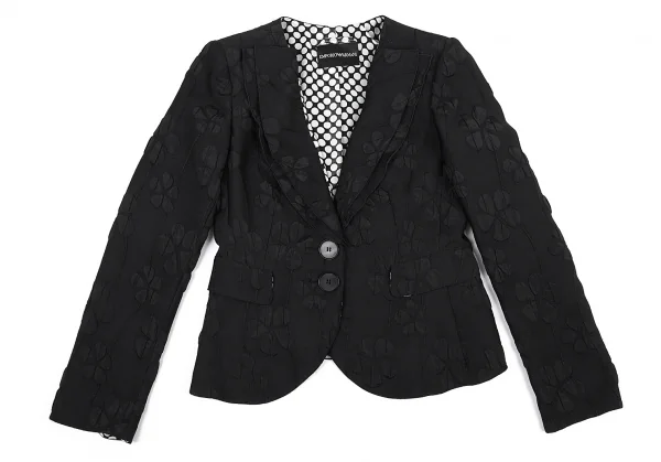 エンポリオ アルマーニEMPORIO ARMANI 花柄ドットデザインジャケット 黒40 K-80008_002