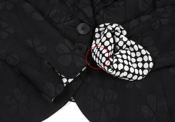 エンポリオ アルマーニEMPORIO ARMANI 花柄ドットデザインジャケット 黒40 K-80008_006